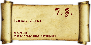 Tanos Zina névjegykártya